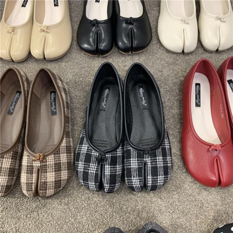 2025 весна и осень новая обувь Doudou женская обувь с подпальцевой частью копытца поросенка носки ленивые туфли-подковы плоские одинарные туфли осень