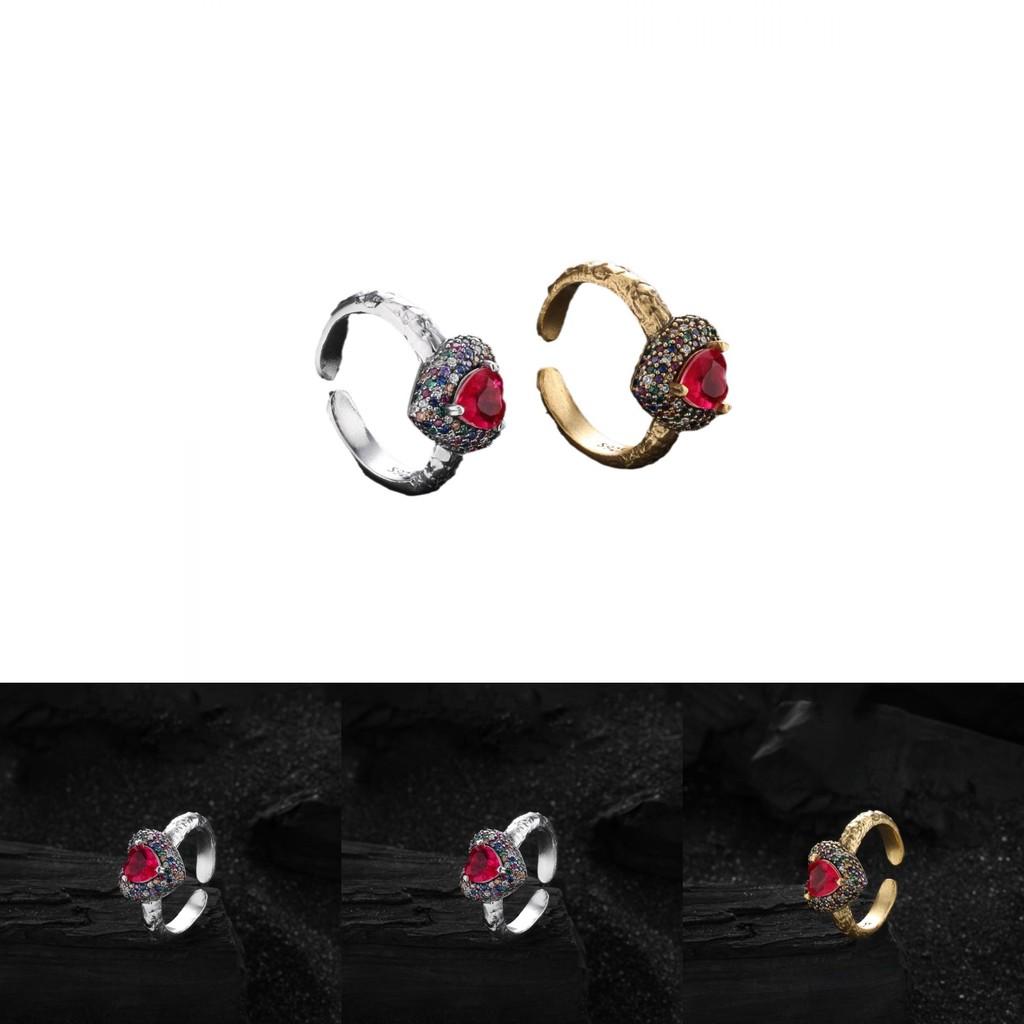 Модное регулируемое кольцо в форме сердца, изготовленное из серебра 925 пробы и сияющего циркония