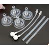 Purea Straw Top 4p + Straw Attached 4p + Straw Brush 2p Set S-D1501 Gromimi Double Heart Compatible, Transparent, 1 Set