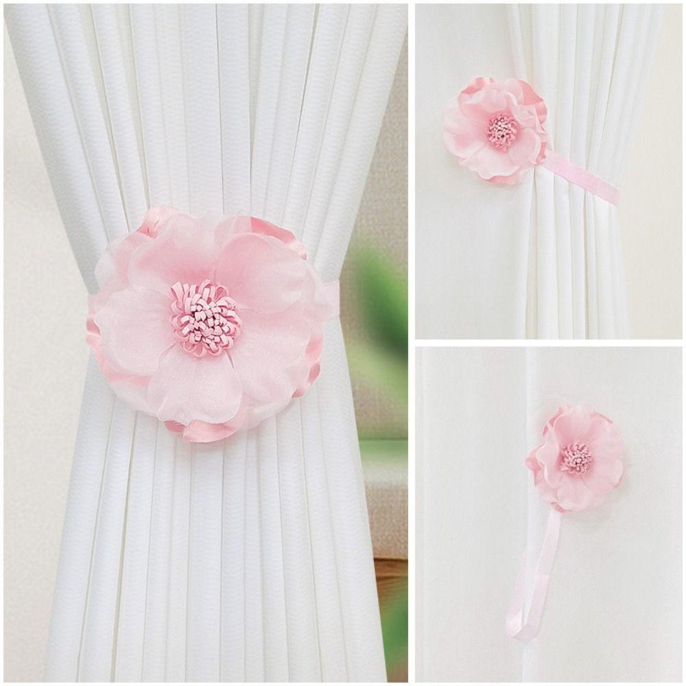 Magnetic Curtain Strap Flower Shape Curtain Fixer Clip Curtain Hanging Rope Home Decoration