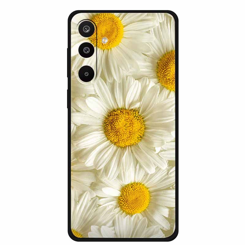 Чехол для Samsung Galaxy A36 5G Цветочный принт Силиконовые чехлы для телефона Обложка для Samsung A26 5G ТПУ Корпуса A 26 36 Черные ТПУ Чехлы