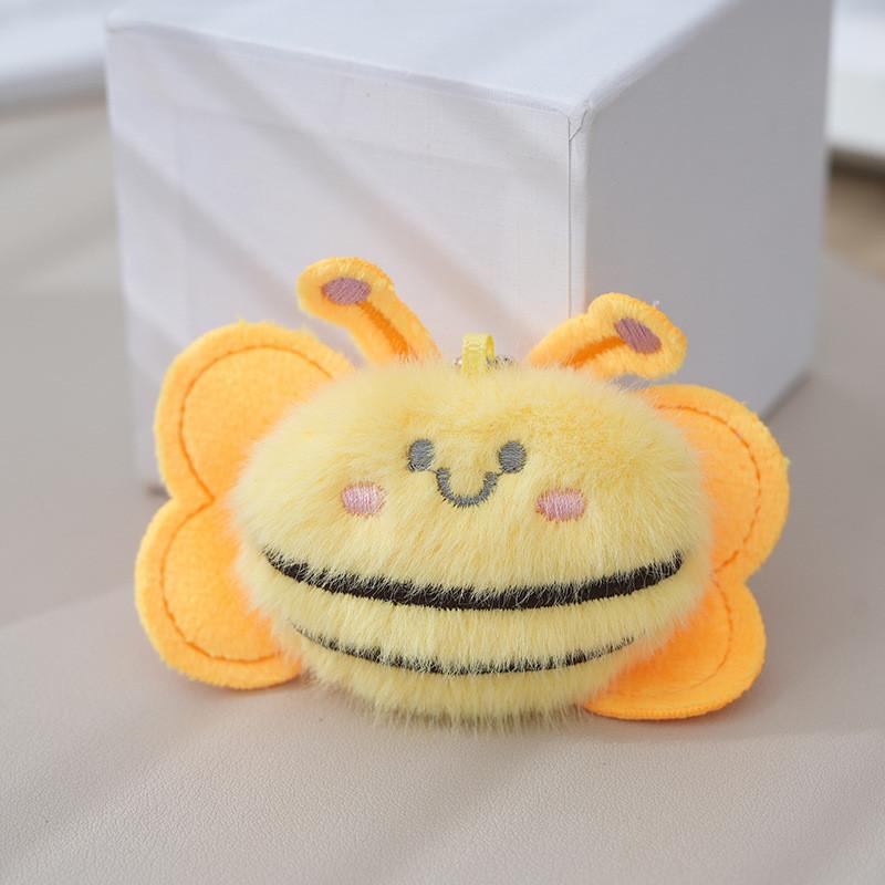 Cute Plush Cartoon Bee Keychain Adorable Stuffed Toy Doll Accessory For Bags In Yellow Purple Pink Blue Colors