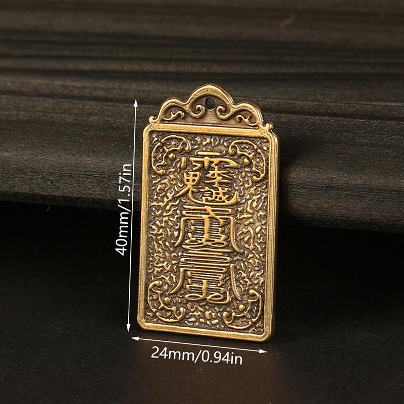 1Pc 2024 Year Of The Dragon Tai Sui Fu Dragon Year Card Pendant Brass Keychain Feng Shui Zodiac Peace Protect Body Pendant