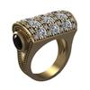 Sanjie Jewelry Золотое кольцо 18K с имитацией черного бриллианта в стиле хип-хоп - Европейский и американский стиль.