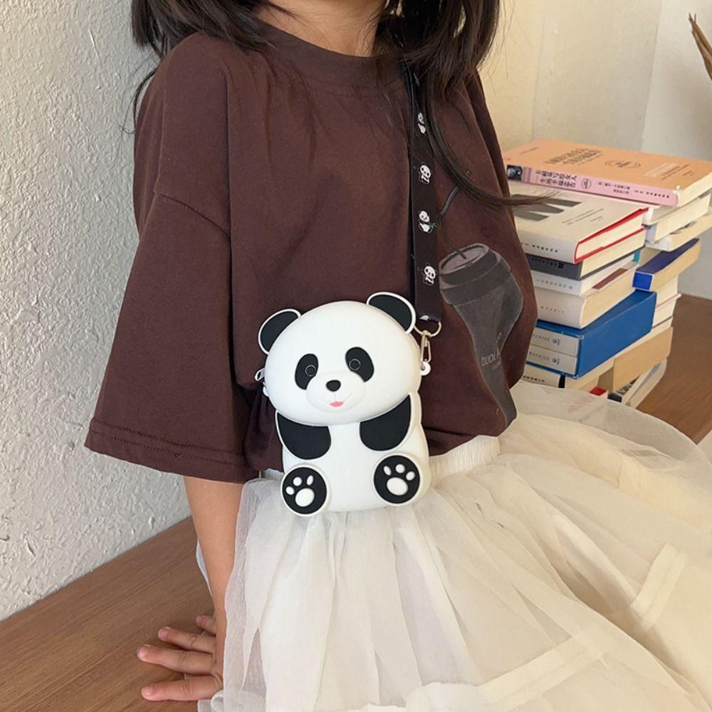 Animal Panda Crossbody Bag Cartoon Cartoon Coin Purse Cute Panda Silicone Bag Children
