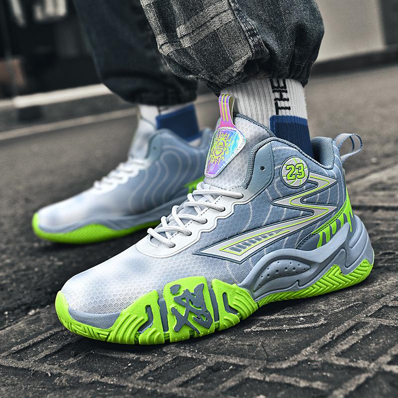Basketball shoes men's summer new breathable cushioning teenagers primary and secondary school students children's sneakers men's high-top sneakers