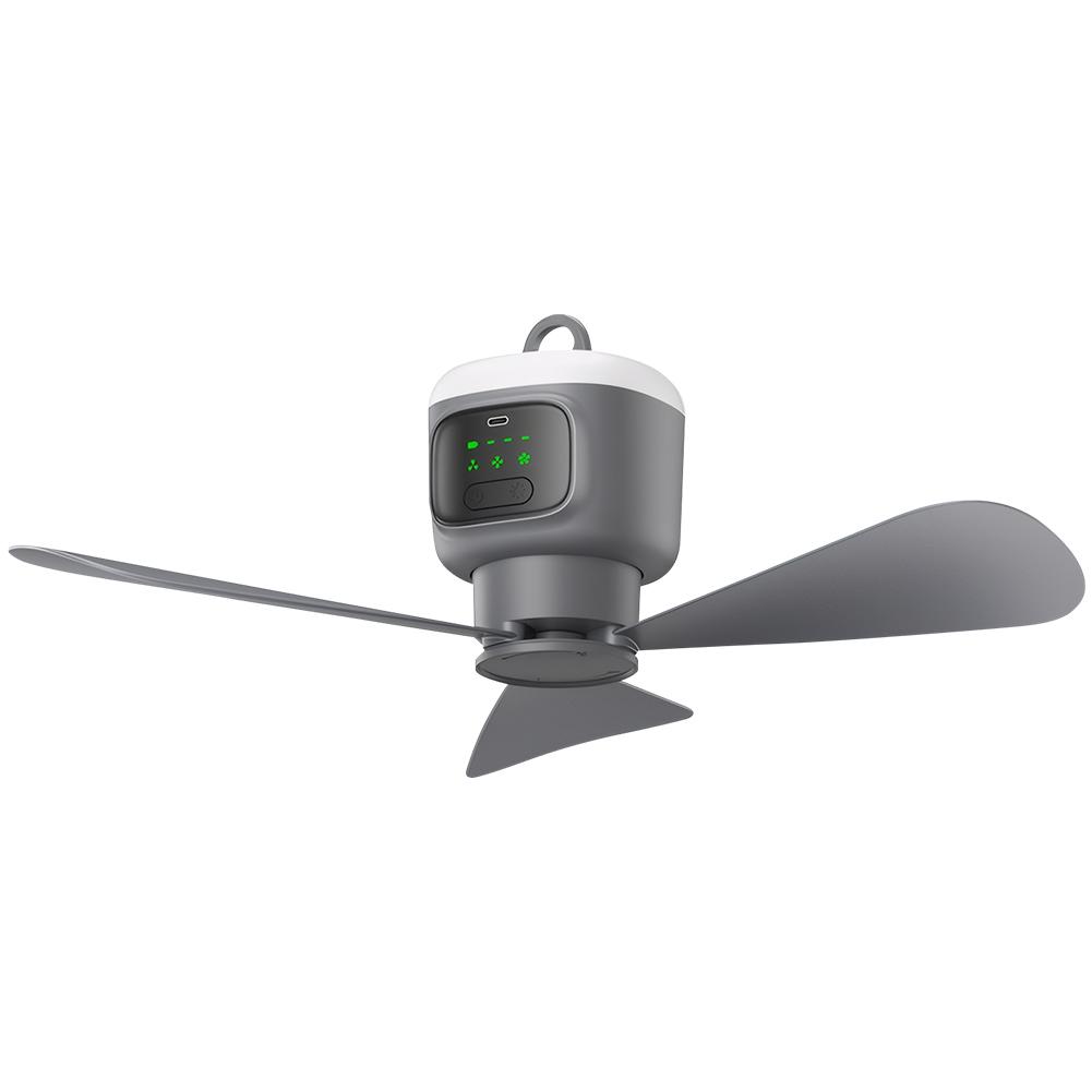 Portable Camping Fan Low Noise Tent Hanging Fan with Light Camping Ceiling Fan Remote Control for Tent Canopy RV Beach