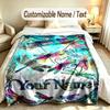 Dragon Phoenix Theme Soft Blanket Personalized Custom Name Text Print Warm Blanket Home Sofa Bedroom Decor