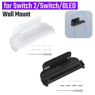 Настенное крепление для игровой консоли Подставка для хоста для Nintendo для Switch 2/Switch/Switch OLED Стойка для хранения хоста Металлическое настенное крепление Настенная подставка