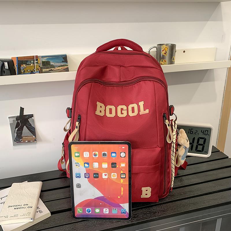 Junior High School Student Schoolbag Women's Large Capacity Lackup Air Cushion Backpack Men's Spine Protection Backpack