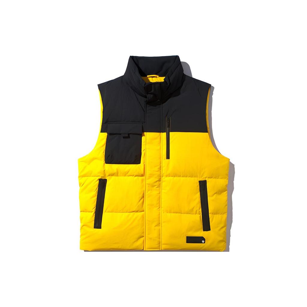 Li-Ning Water-Resistant Casual Stand-Up Collar Sleeveless Down Vest Men Outerwear Black Yellow AMRP023-6