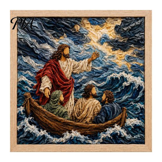 Layered Fabric Texture Art 3D Christian Poke Kit for Adults, Faith Inspired Holiday Craft Kits Kids Kit, DIY Christmas Wall Handmade Religious