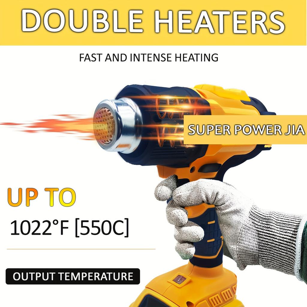 Беспроводной термофен на 20 В, быстрая термосварка при температуре 1022 градуса по Фаренгейту, для термоусадочных трубок, идеально подходит для поделок, термоусадочной упаковки, электроники