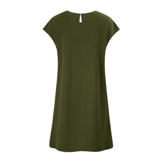 Summer Mini Dress for Women Short Sleeve Crew Neck A-line Swing Dress Casual Vacation Tunic Short Dress with