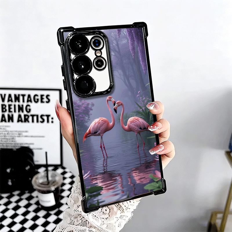 Розово-красный Мечтательный Фламинго Мягкий Чехол Для Телефона Для Samsung Galaxy S26 Ultra S25 Edge S24 FE S23 Plus S22 S21 + S20 Покрытие Защита От Падения F