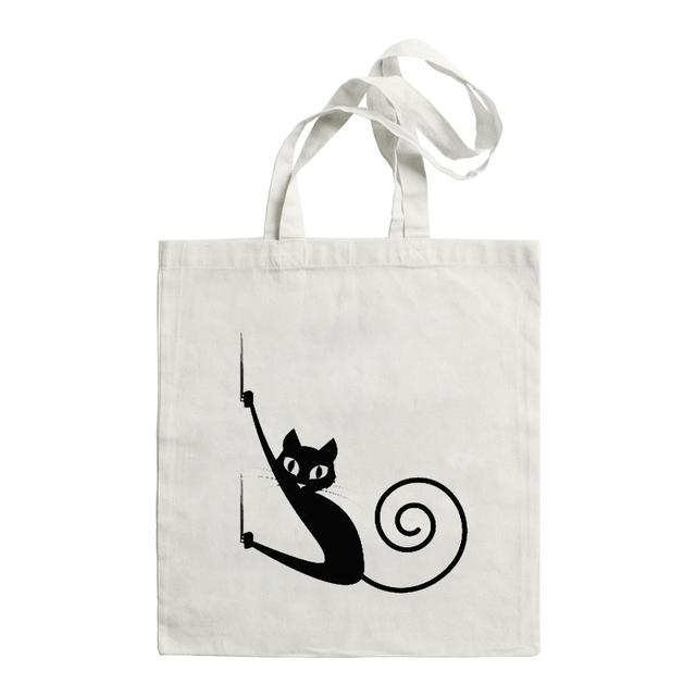 Женская сумка для покупок, милая черная забавная большая сумка с котом, складная сумка для покупок, дизайнерские сумки, сумка для покупок большой емкости с принтом