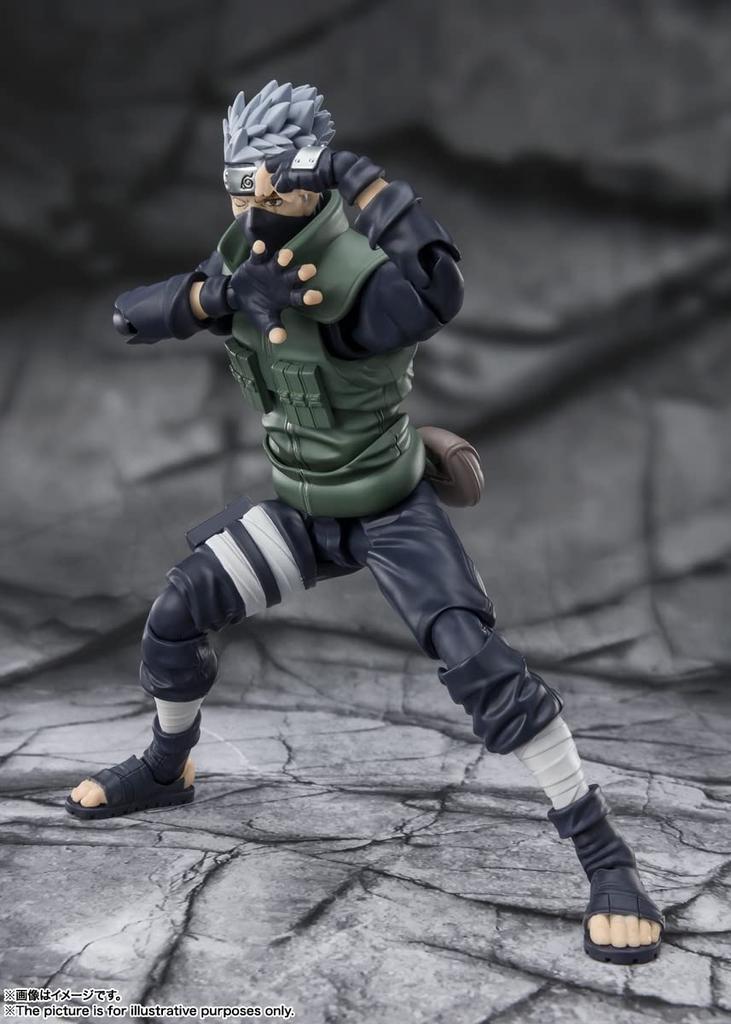 TAMASHII NATIONS S.H.Figuarts NARUTO Shippuden Хатаке Какаши - Знаменитый герой Шарингана - Примерно 160 мм Окрашенная подвижная фигурка из АБС и ПВХ