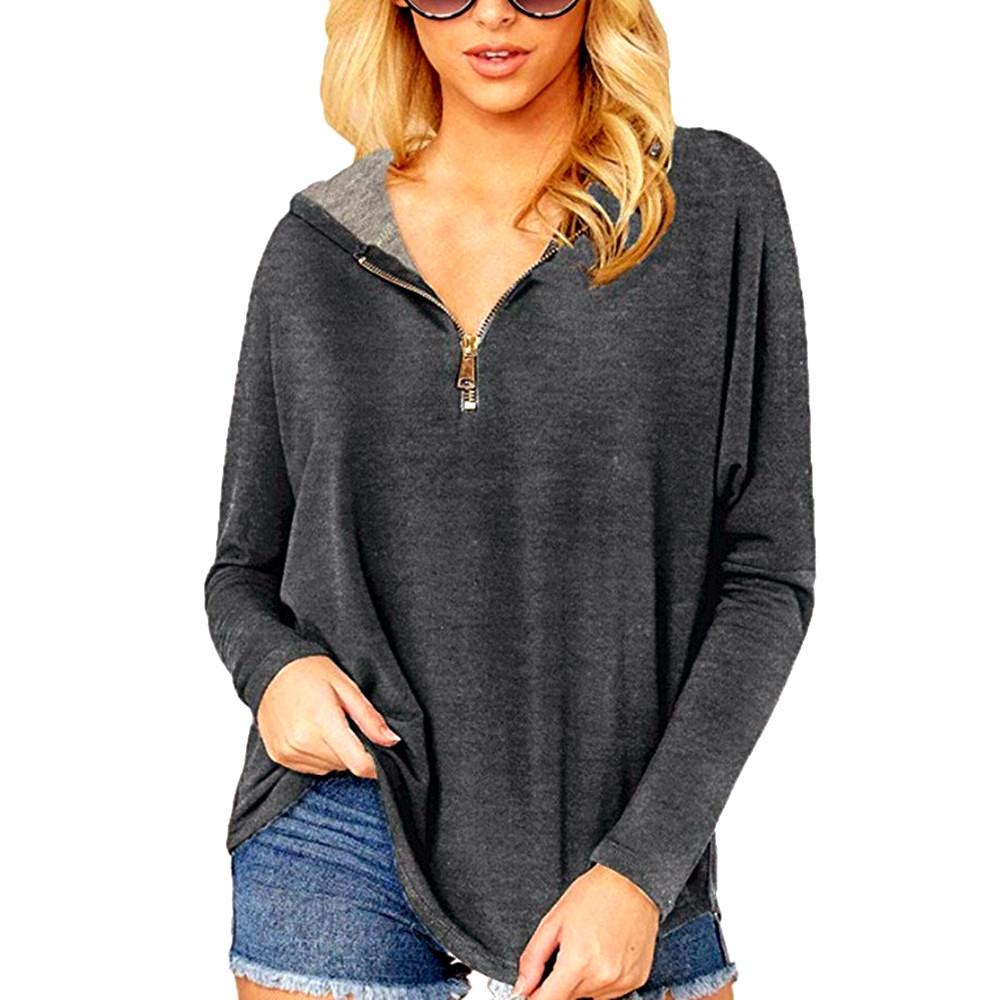 HNXC Женские модные повседневные однотонные худи и свитшоты с капюшоном и длинными рукавами с принтом