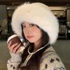 Warm Winter Plush Hat Thickened Ear Protection Hat Trendy Knit Hat  for Women