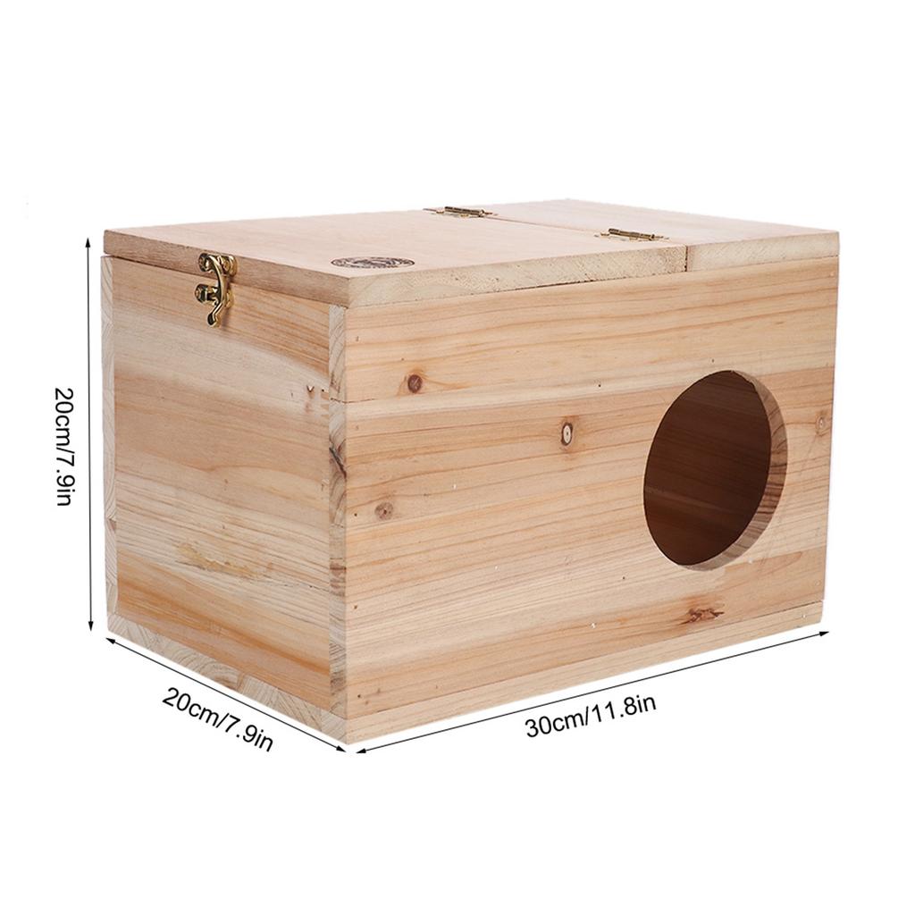 Natural Safety Wood Pets Animal Chinchilla Squirrel Mating Breeding Box Nesting House Cage