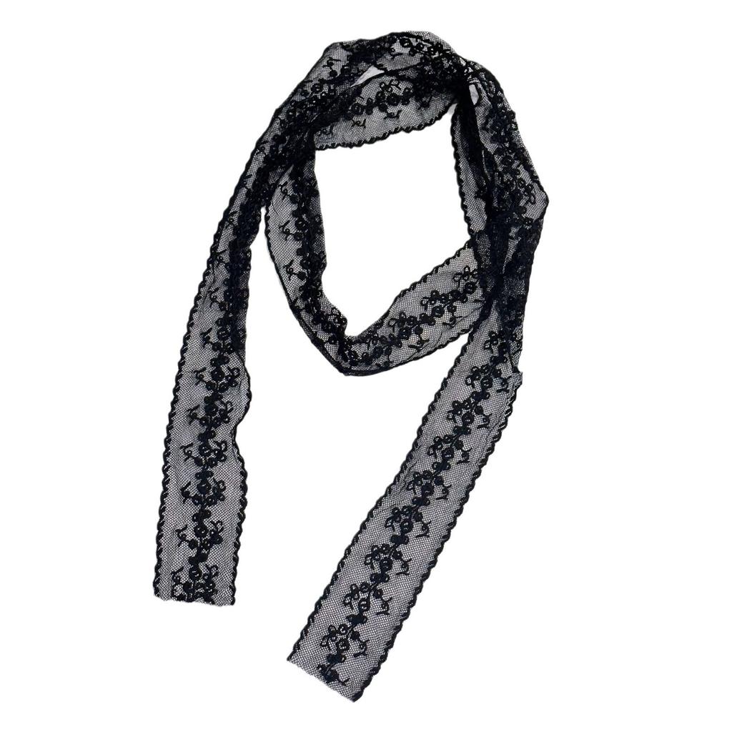 Черный чистый кружевной пояс женский тонкий полосатый шелковый шарф повязка на голову резинка для волос ретро декоративный шарф пояс осень и зима