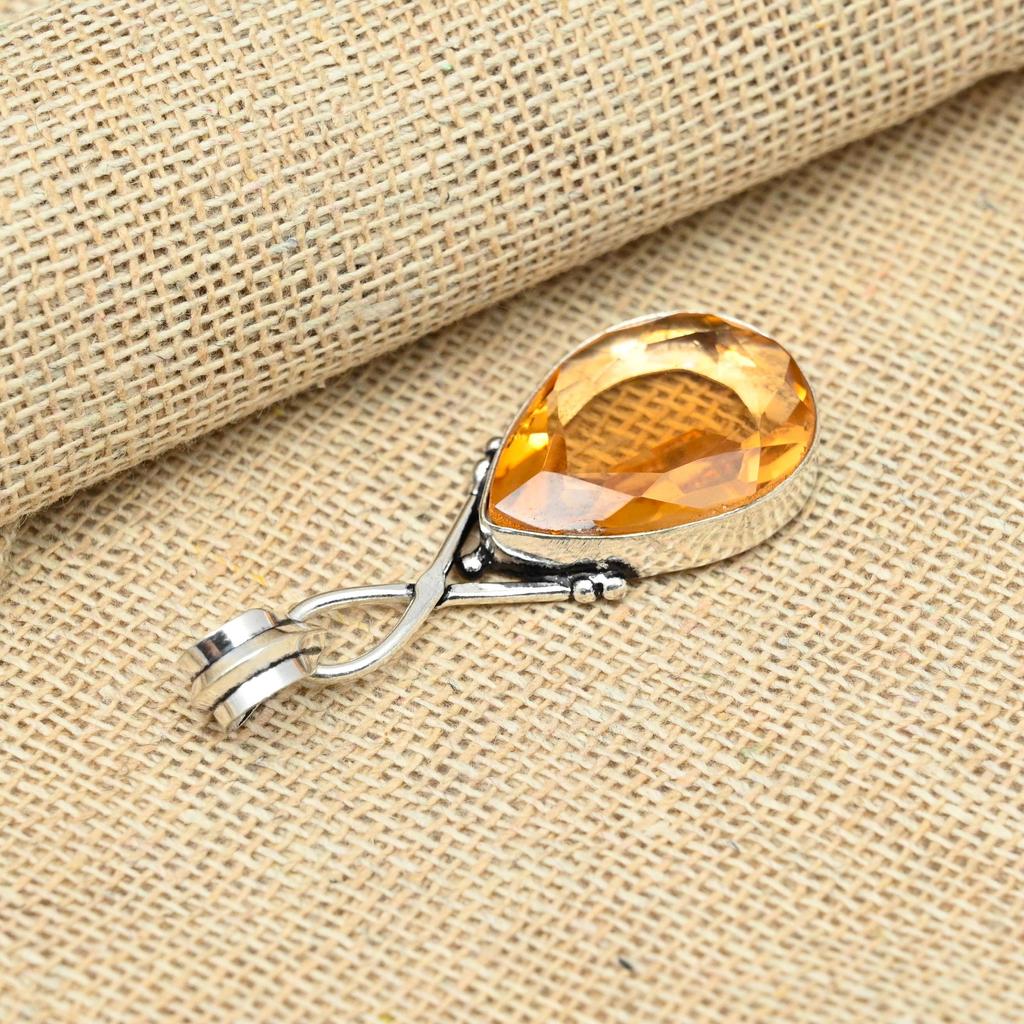Шкентель дизайнера стерлингового серебра 925 ювелирных изделий драгоценной камня топаза меда Хандмаде для подарков