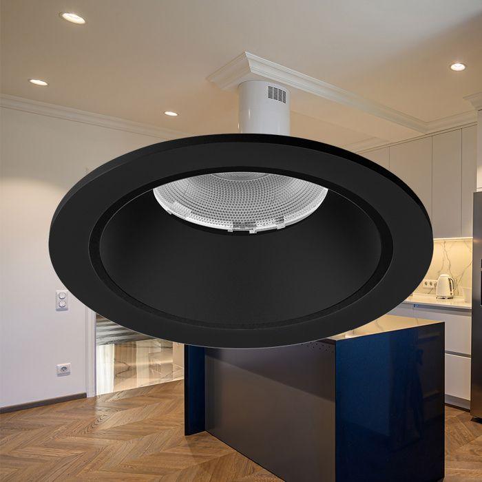 Set of 5 Braytron Black 20W 3-in-1 IP20 Recessed LED Spotlights