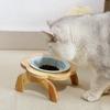 Ceramic Elevated Cat Bowl Anti-Spill Raised Cat Food Bowl Cute Dog Feeder  for Cats Dogs