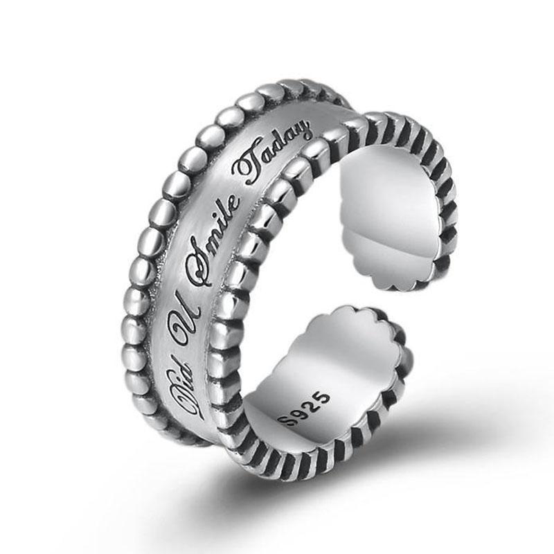 Кольцо с английской буквой, серебряное металлическое кольцо с регулируемым открытием для женщин, креативное кольцо на палец с алфавитом для покера, мужские модные ювелирные изделия