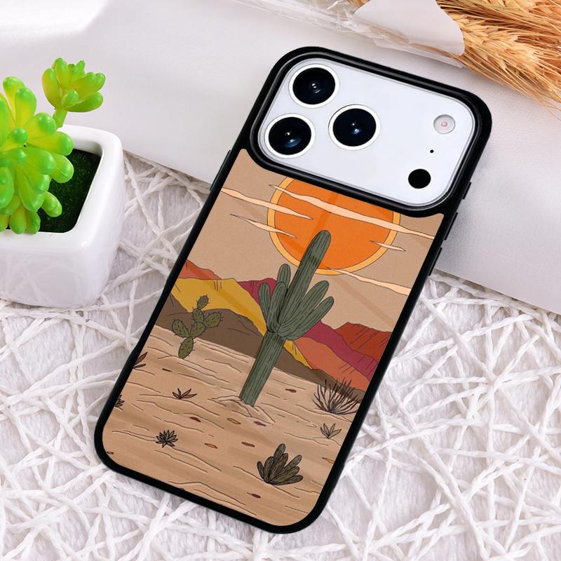 Мягкий ударопрочный чехол для телефона с рисунком кактуса для iPhone 17 Air 16e 15 11 12 14 13 Pro Max Чехол Coque
