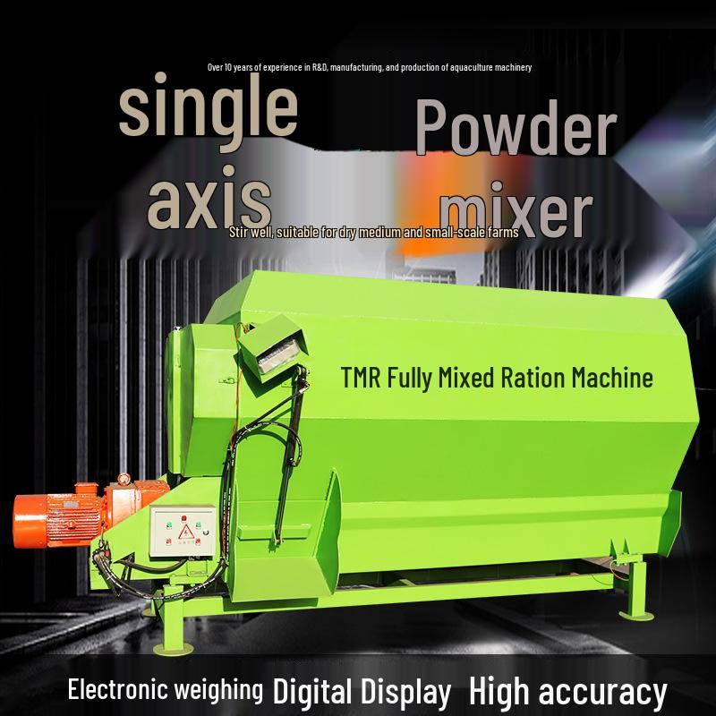 Electric Double-Shaft Wet/Dry Fodder Mixer for Dairy Cow Silage Feed