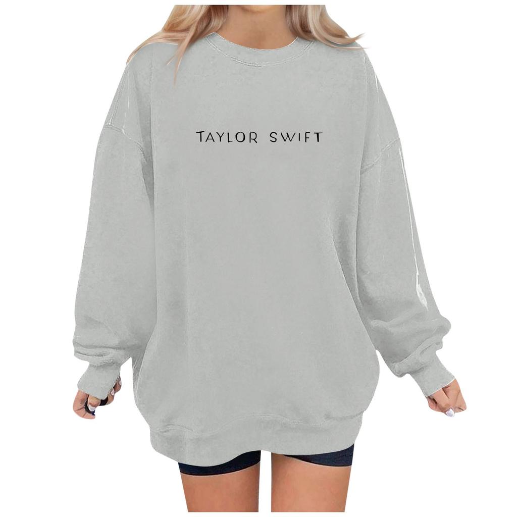 Женский повседневный модный пуловер с длинным рукавом и круглым вырезом с принтом