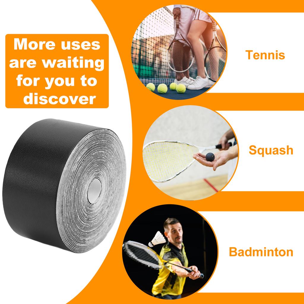 2 шт., наклейка на голову теннисной ракетки для бадминтона, защитная наклейка из искусственной кожи, 3,5 см x 5 м