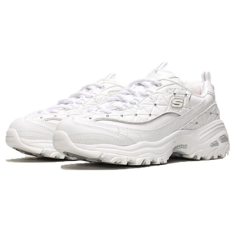 Skechers D'Lites Glamour Feels Low/Dad Shoes Gs White Women's 13087-WSL