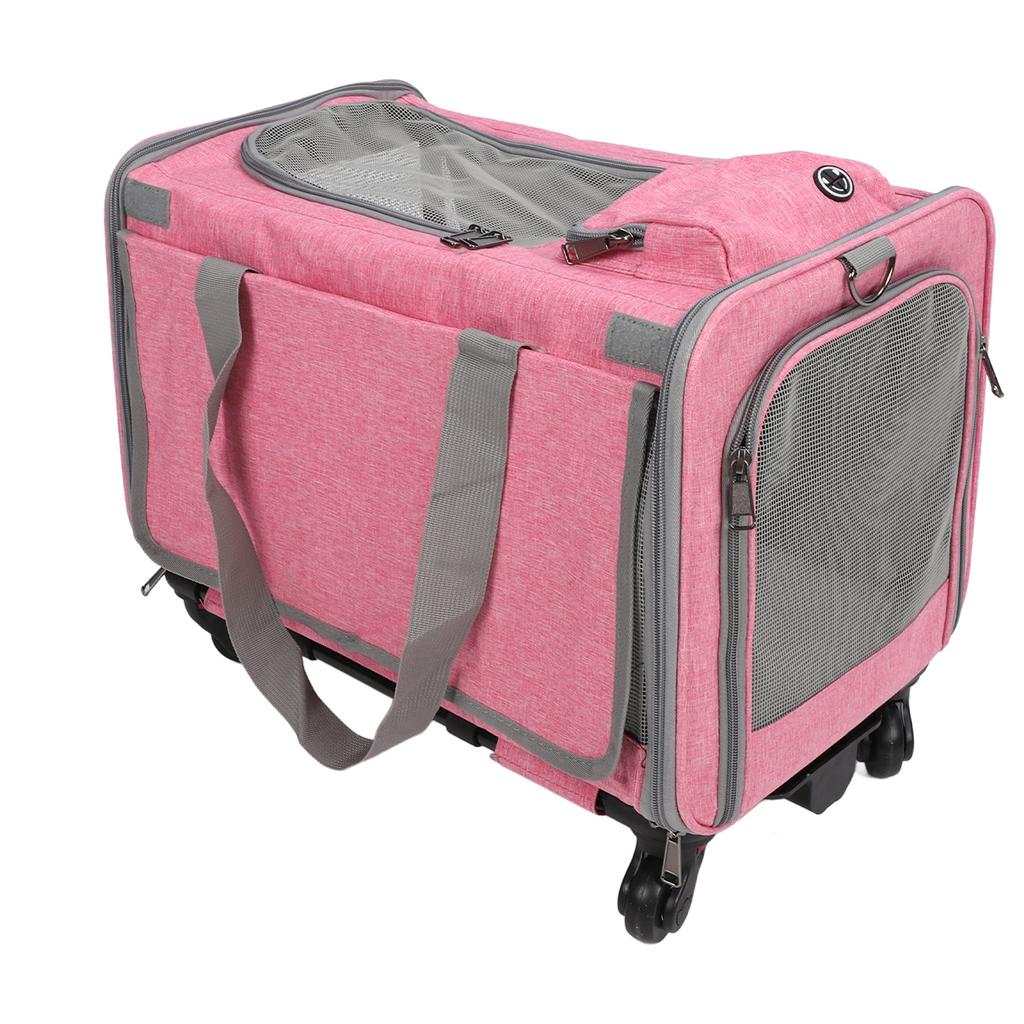 Переноска для кошек Переноска для собак с колесами Телескопическая ручка для ходьбы Регулируемые плечевые ремни На колесиках