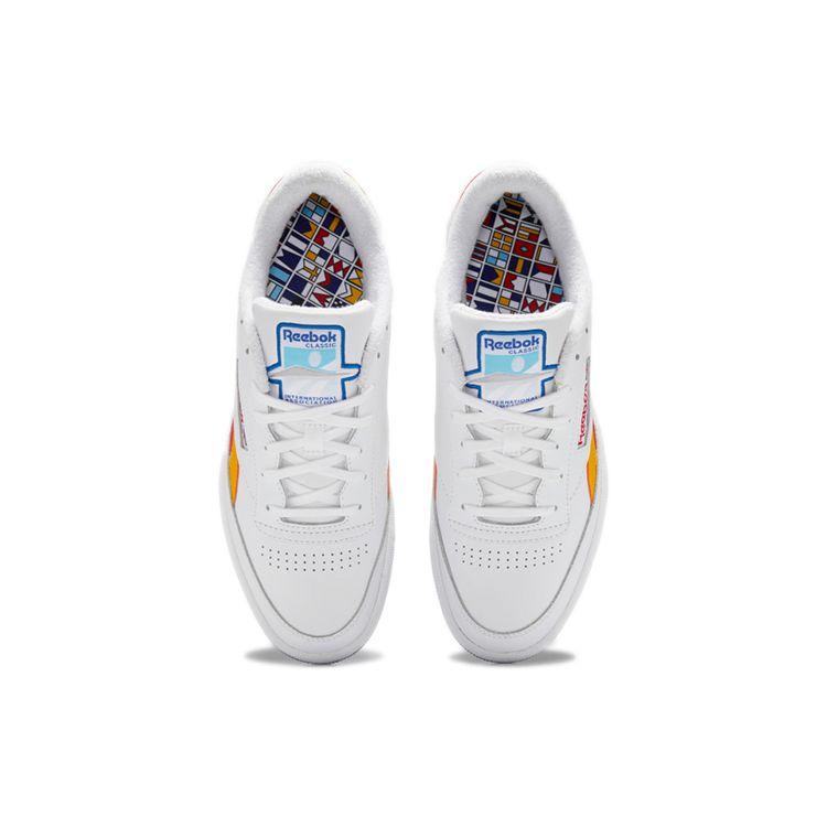 Reebok Club C Revenge Белое золото Красные мужские кроссовки Cloud-White Collegiate-Gold Vector-Red GX0383