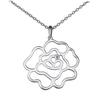 [L0162] - Silver 'Rosa Romantica' Silver Necklace