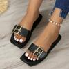 Ladies Shoes  Fashion Open Toe Women's Slippers Plus Size Daily Sandals Women Buckle Straps Flat Platform Slippers Women