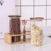 Контейнер для хранения кофейных зерен на кухне, стеклянная бутылка для хранения, герметичная бутылка для хранения, контейнер для хранения белка с ложкой, солью, сахаром, специями, стаканом