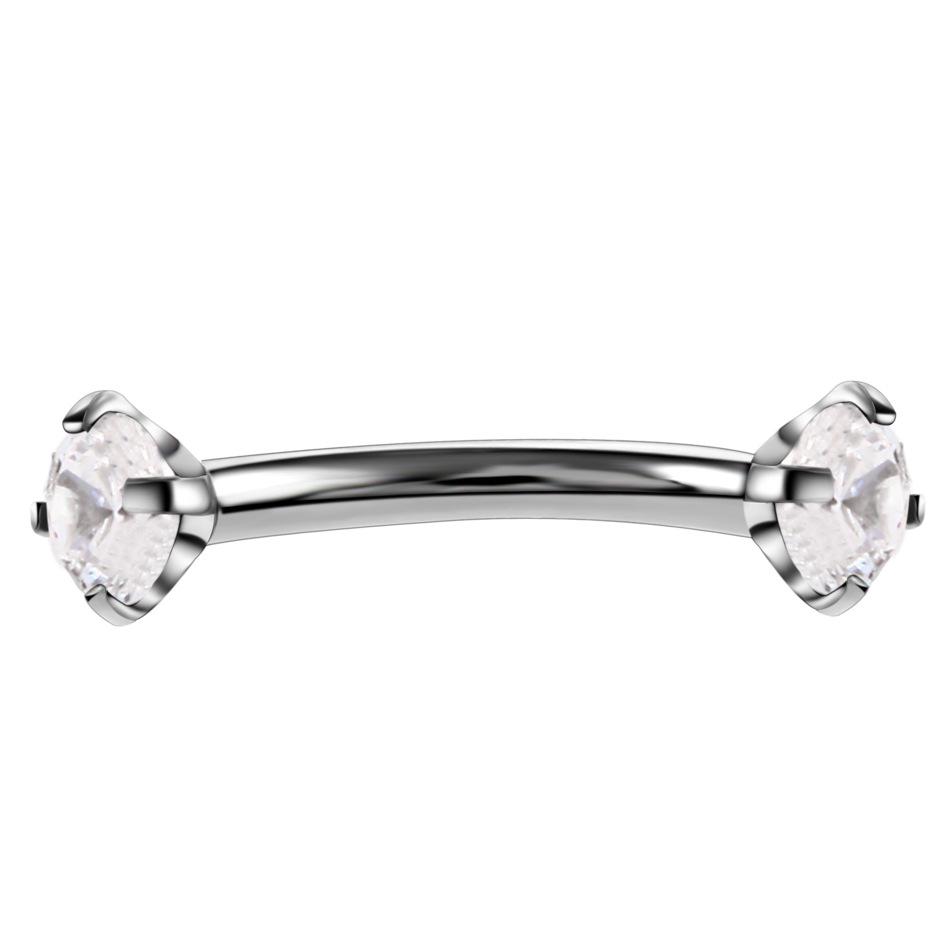 1PC Steel Crystal Gem Eyebrow Ring Tragus Helix Rook Earring Piercings Curved Banana Piercing Lip Helix Rings Jewelry 16G