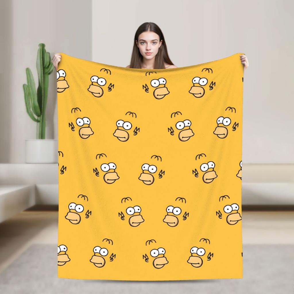 Blanket The S-Simpsons Travel Office Flannel Bedding Throws For Couch Chair Super Warm Design Bedspread Birthday Present