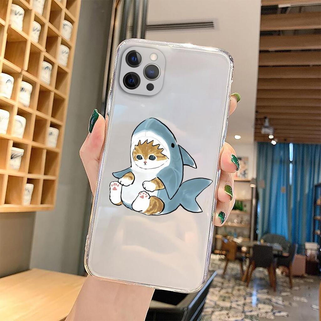 Чехол для телефона с забавным мультяшным котом для iPhone 11 12 Pro Max 13 XR XS X 8 7 SE 2020 Plus, прозрачный мягкий чехол из ТПУ с милым животным рисунком