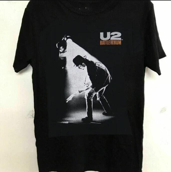 26 U2 Рок-группа Футболка Винтажная 1988 U2 Rattle and Hum Альбом Музыкальная Футболка Унисекс Футболка