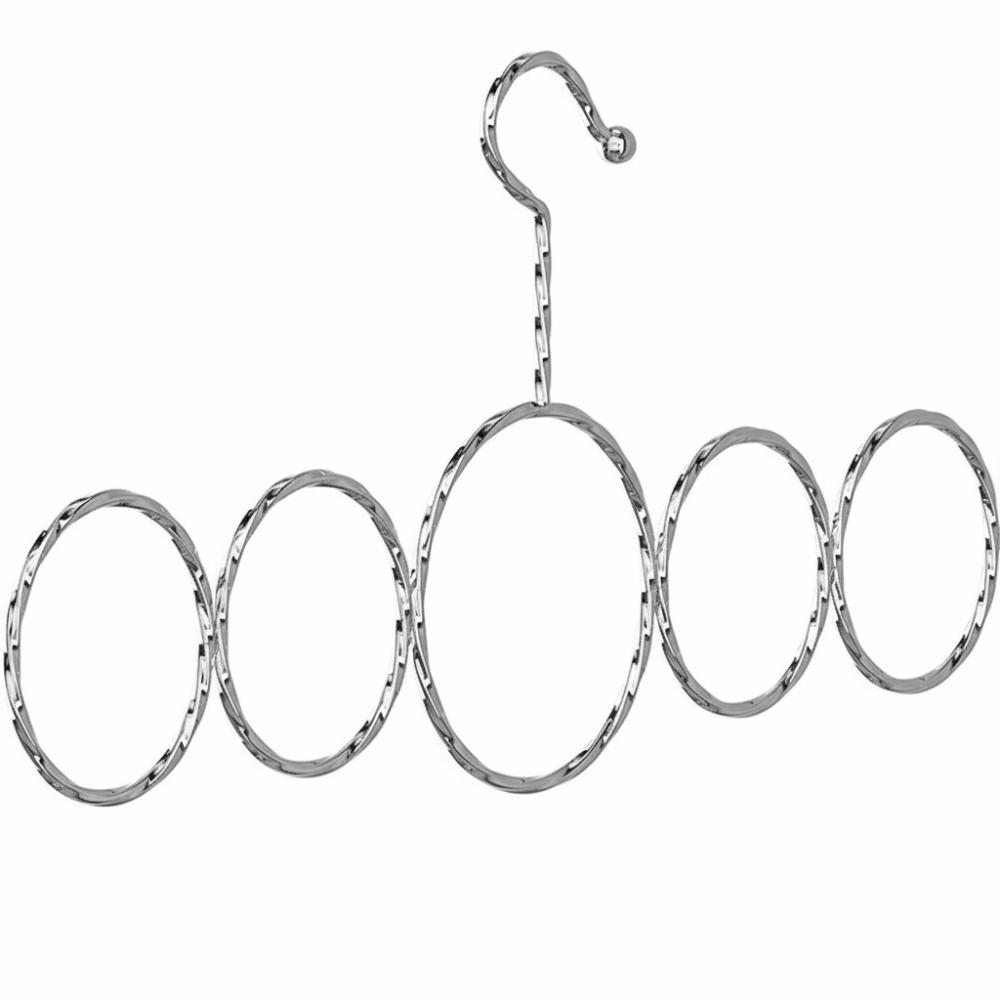 Держатель Высокомарганцевая Сталь Вешалка для Шарфов Без Зацепок На Штангу Органайзер для Штанги Дизайн с 5 Петлями Держатель для Хранения в Шкафу Организация Дома