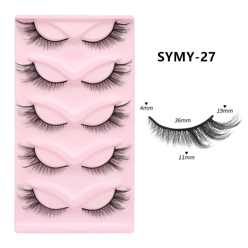 European and American Fox-Style Cat Eye Thick Synthetic False Eyelashes - 5 Pairs