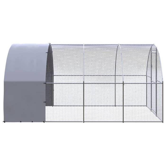 Poulailler d'extérieur - MAISON EXCLUSIVE - 3x4x2 m - Acier galvanisé - Toit polyéthylène - Grillage
