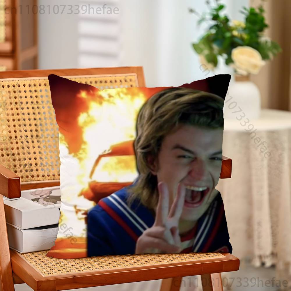 JJoe Keery Singer Funny Pillow Case Antidustmite Pillowcase Invisible Zipper Silky Short Plush Sofa Cushion Cover
