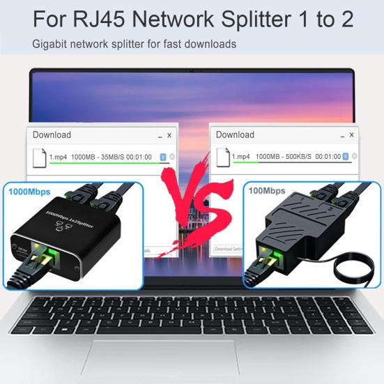 Разветвитель Ethernet 1000 Мбит/с, высокоскоростной, подключаемый, компактный, универсальный, с питанием от USB, сетевой, разветвитель Ethernet-кабеля, разветвитель RJ45