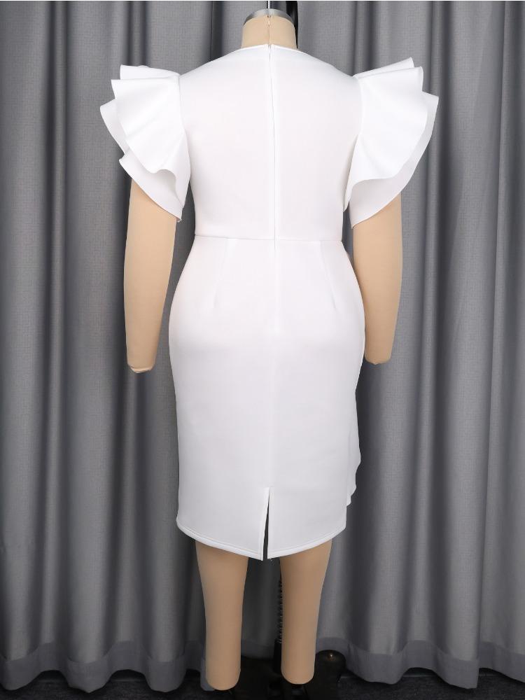 Элегантные женские облегающие платья с V-образным вырезом, короткими рукавами-бабочками, лоскутным пеплумом, высокой талией, для церкви, вечеринок, мероприятий, случаев