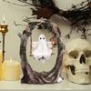 Halloween White Ghost Statue Funny Tree Hanging Ghost Swing Sculptures Halloween Home Decorations Desk Ornaments for Party